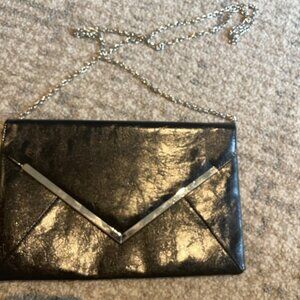 REDUCED: INC. BLACK LILY GLAZED CLUTCH